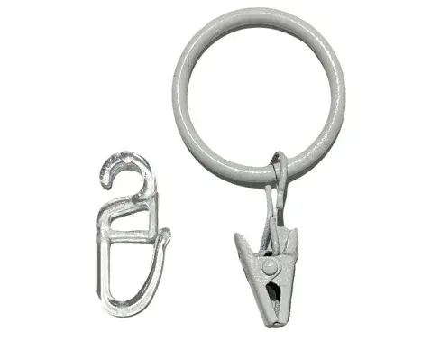 Krúžky so žabkou a háčikom na garnižu (10 ks) pre 16 - 20 mm, bielý%