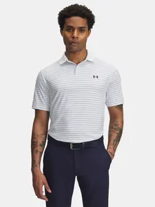 Pánské tričko Under Armour UA Drive Chill Printed Polo-WHT - Pánské