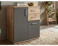 Skrinka s 2 zásuvkami Bacalar, dub viking/sivá%