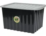Úložný box s vekom 60x35 cm, čierny, recyklovaný plast%