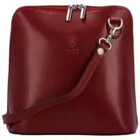 Dámska kožená crossbody vínová - Delami Jaime