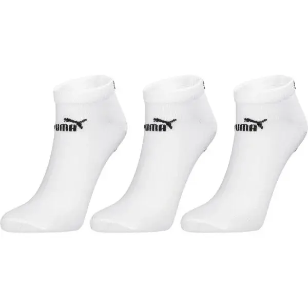 Puma ELEMENTS UNISEX PLAIN SNEAKER 3P Unisex ponožky, bílá, velikost 43-46