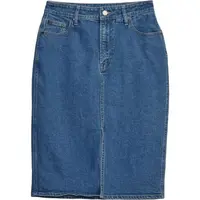 GAP V-DENIM MIDI Dámska sukňa, tmavo modrá, veľkosť