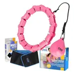 ONE FITNESS SET HULA HOOP + WAIST BELT Set masážnej obruče so závažím a zoštíhľujúcim pásom, ružová, veľkosť