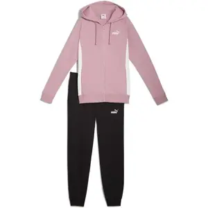 Puma FULL-ZIP HOODED SWEAT SUIT FL Dámska tepláková súprava, ružová, veľkosť