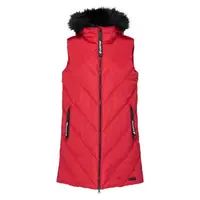Lotto DREDA Dlhšia dámska prešívaná vesta, červená, veľkosť