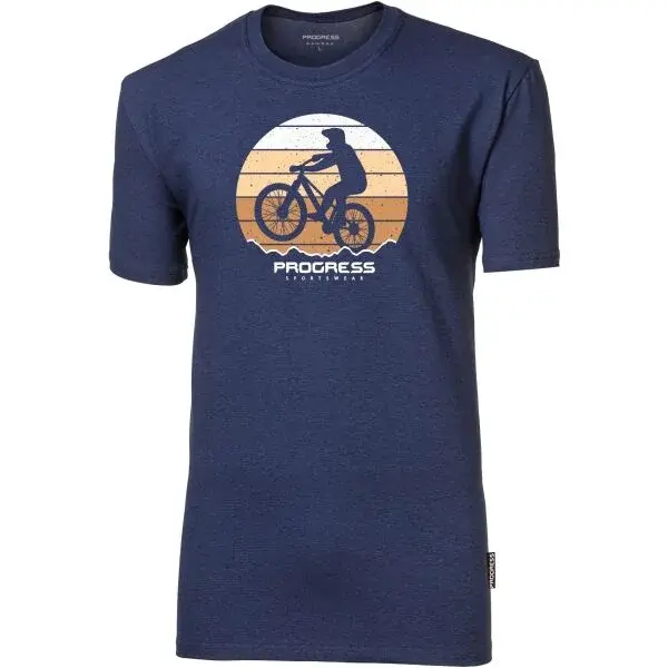 PROGRESS BARBAR BIKER Pánske bambusové tričko, tmavo modrá, veľkosť