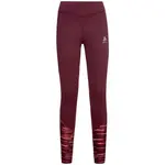 Odlo ESSENTIAL SOFT PRINT Bežecké elastické nohavice, vínová, veľkosť