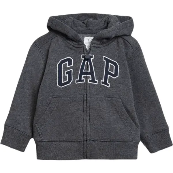 GAP FULLZIP LOGO Chlapčenská mikina, tmavo sivá, veľkosť