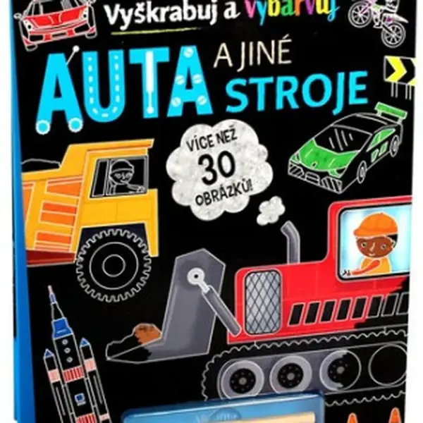 Auta a jiné stroje - Vyškrabuj a vybarvuj - kolektiv autorů