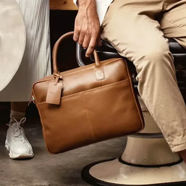 Pánska kožená taška na notebook Burkely Max - koňak