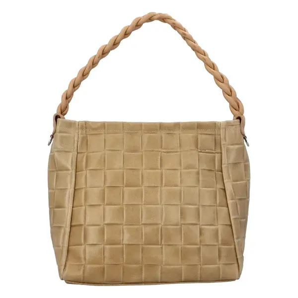 Dámska kožená kabelka Delami Chiara - béžová