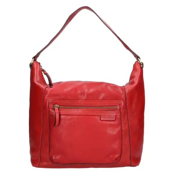 Dámska kožená kabelka Gianní Conti Karla - tmavo červená