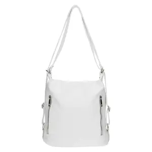 Dámska kožená batôžko kabelka Italia Maura - biela