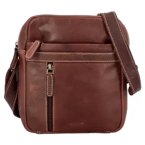 Pánska kožená taška cez rameno Diviley Jaron - hnedá