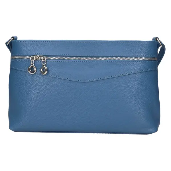 Dámska kožená crossbody kabelka Italia Benea - modrá