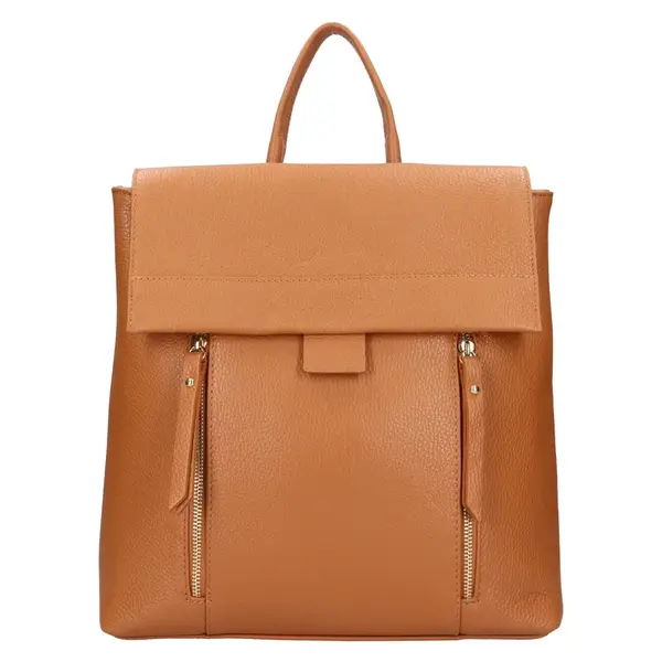 Dámsky kožený batoh Italia Mokka - koňak