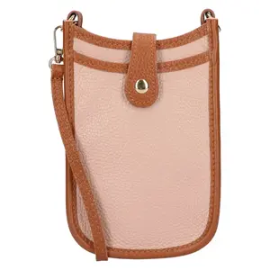 Dámska kožená kabelka na mobil a doklady Italia Simma - roz-hnedá