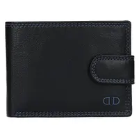 Pánská kožená peněženka DD Anekta Wiliam - černo-modrá