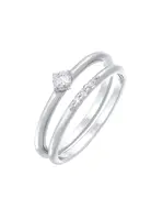 ELLI Prsteň  strieborná / priehľadná