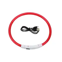 Reedog Full Light USB dobíjecí svítící obojek pro psy a kočky - červená - M