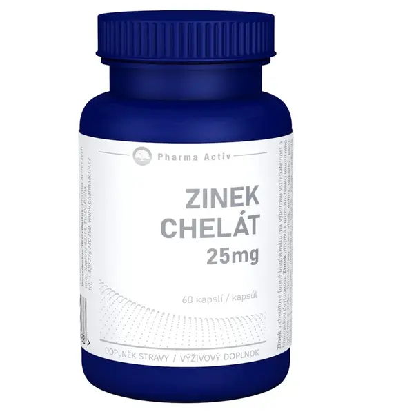 PHARMA ACTIV Zinok chelát 25 mg 60 kapsúl
