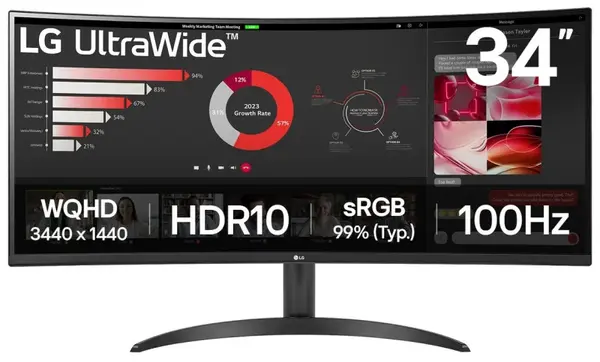 34" LG 34WR50QK-B - Monitor
