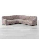 Bielastické potahy BRILLANTE hnědé rohová sedačka (š. 350 - 530 cm)