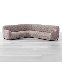 Bielastické potahy BRILLANTE hnědé rohová sedačka (š. 350 - 530 cm)