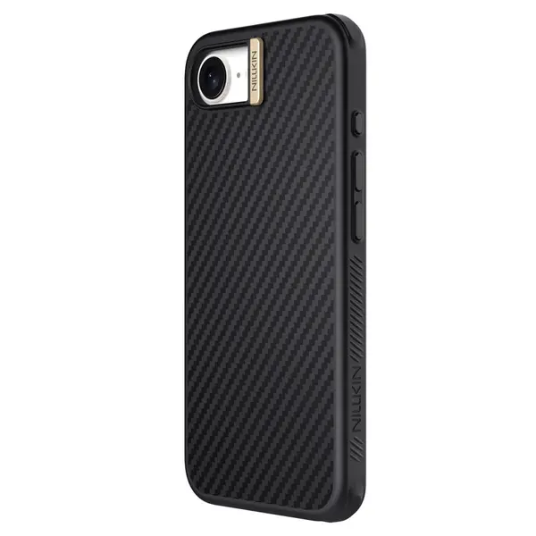 Zadní kryt Nillkin Synthetic Fiber PRO Magnetic pro Apple iPhone 16e, zlatá