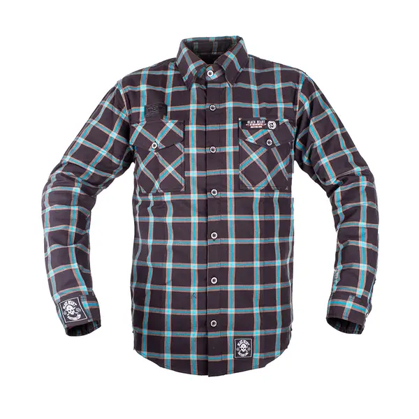 Košile W-TEC Black Heart Respector II černá s modrým pruhem 3XL