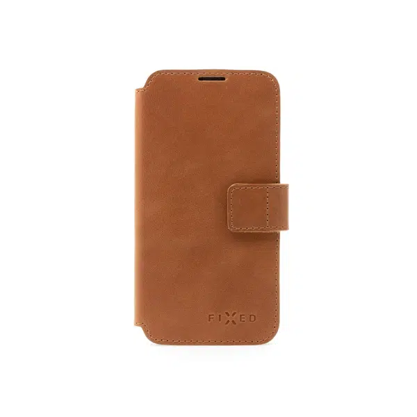 Kožené pouzdro typu kniha FIXED ProFit pro Samsung Galaxy M53 5G, hnědá