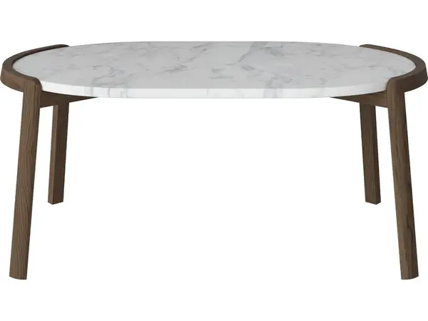 Konferenční stolek Mix 95 x 61 cm, více variant - Bolia Varianta: Grey/white marble | Dark oiled oak, Solid | v. 42 cm