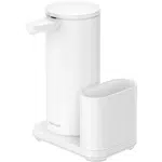 Simplehuman 414ml + držák na houbičku - bílá ocel - Bezdotykový dávkovač mýdla