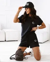 Resti Cotton two-piece women's sports set with shorts and t-shirt