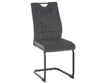 Jedálenská stolička Bruggy, dymovo šedá látka/látka v optike kože%