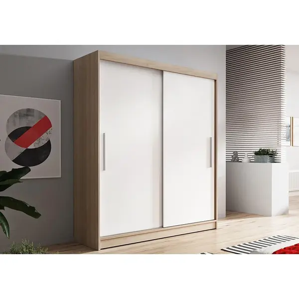 Šatní skříň Vista 04 Barva korpusu: Dub - sonoma, Dveře: Bílé
