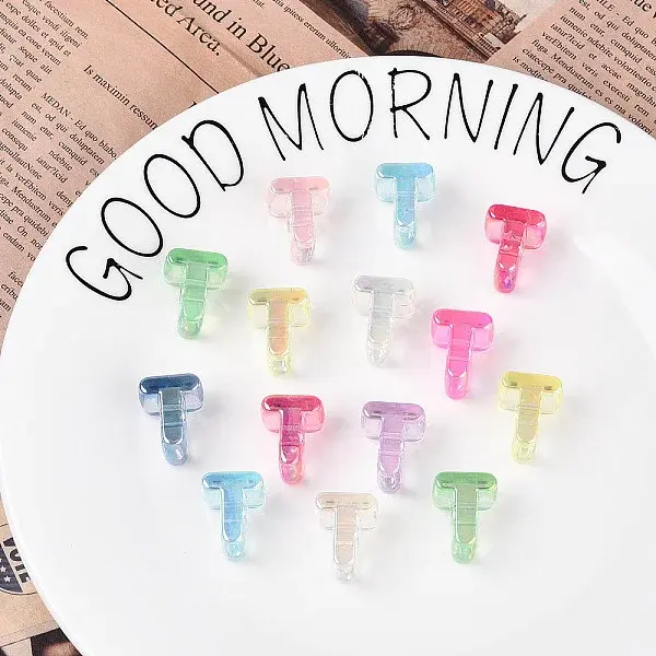 UV Plating Transparent Acrylic European Beads