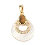 Brass Micro Pave Clear Cubic Zirconia Pendants