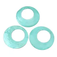 Spray Painted Natural Capiz Shell Big Pendants