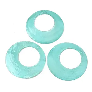 Spray Painted Natural Capiz Shell Big Pendants