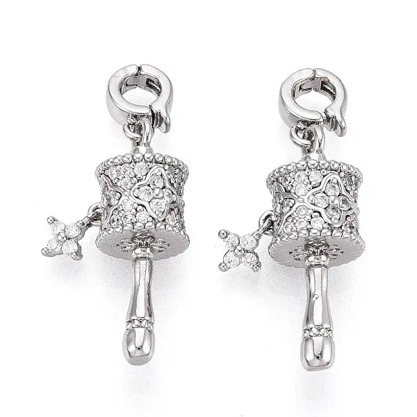 Brass Micro Pave Cubic Zirconia Pendants