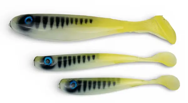 Yaccuza gumová nástraha hand made killer airbrush yellow white tiger - 15 cm 38 g 1 ks