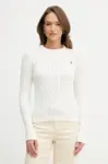 U.S. Polo Assn. sveter dámsky bavlnený CREW NECK CABLE