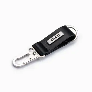 Ombre Men's key ring with snap hook - black