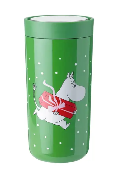 Termohrnek Stelton To Go Click x Muminki 0,4 L zelená barva