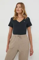 Bavlněné tričko Gant černá barva