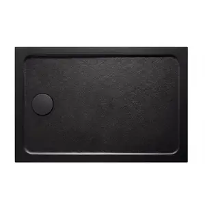 Sprchová vanička obdĺžniková SAT Project 100x80 cm liaty mramor čierna SATSVPRO10080CA