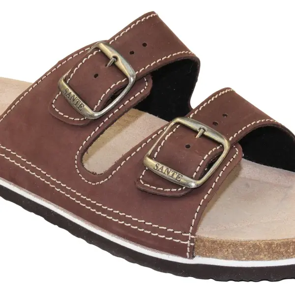 SANTÉ Pánské pantofle N/26/52/H/CP Hnědá v.43