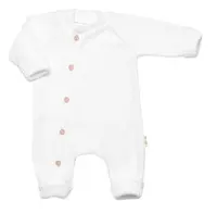 Baby Nellys Pletený overálek s knoflíčky zapínání bokem, Hand Made, bílý